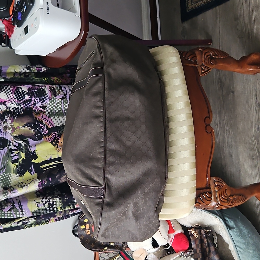 Limited Edition Gucci Boston Bag Travel 201859 GG Canvas Leather Brown - Picture 8 of 11